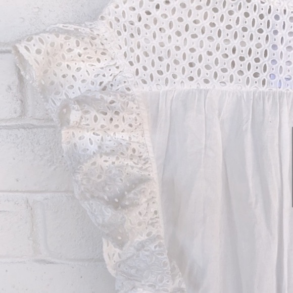 NWT MISA Los Angeles Sarika Dress Ivory Cotton Ruffle S - Picture 5 of 12